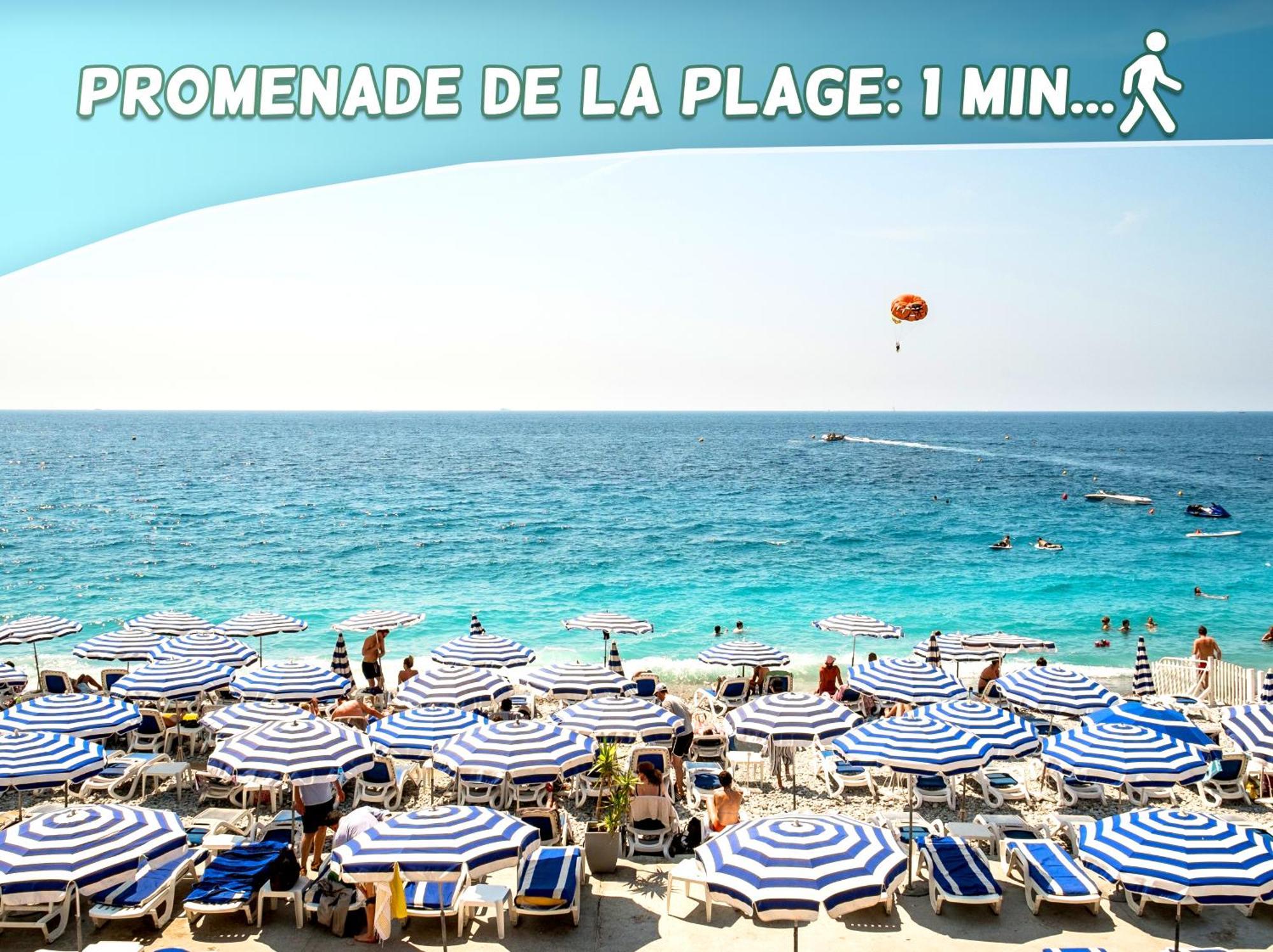 1 Min To The Beach Apartment - Kitchen - Tramway - Air Conditioner - Wifi - Promenade Des Anglais Nice Eksteriør bilde